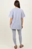 Heather Grey Oversized Crewneck Short Sleeve and Legging Maternity Set sold by Pinkblush