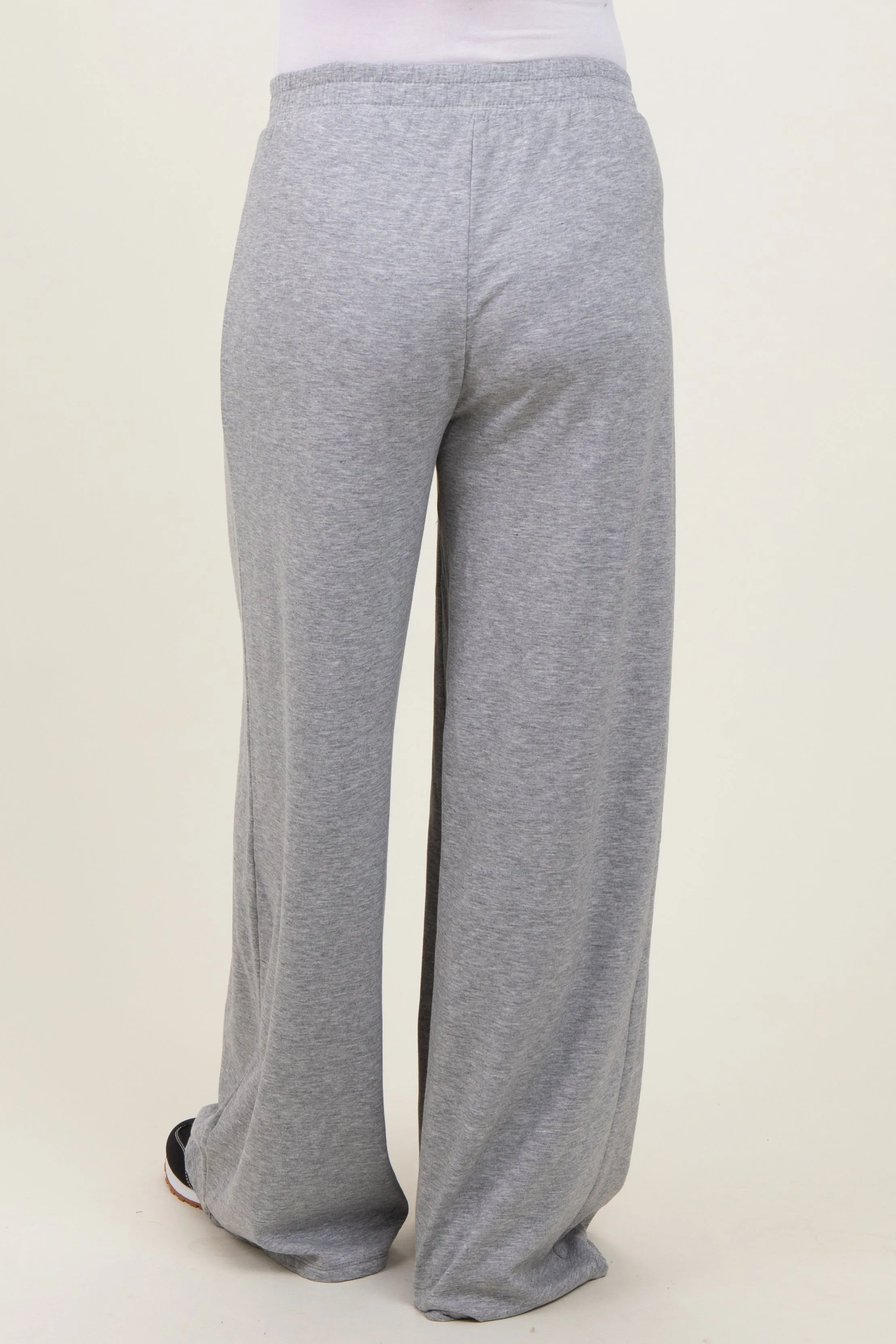 Heather Grey Wide Leg Drawstring Maternity Sweatpants sold by Pinkblush product image thumbnail 5