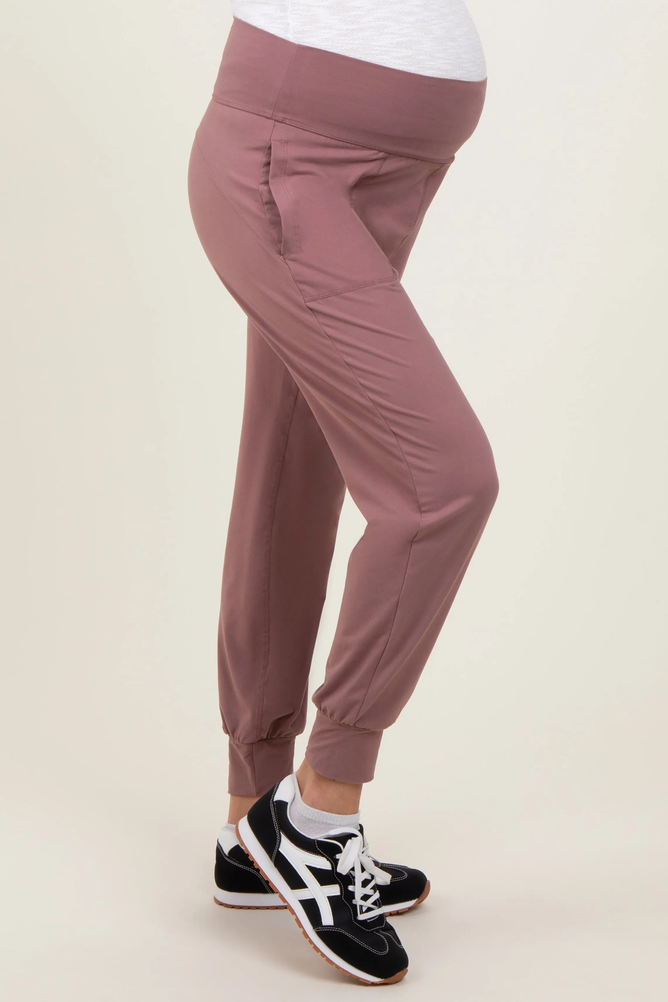 Mauve Maternity Joggers sold by Pinkblush product image thumbnail 3