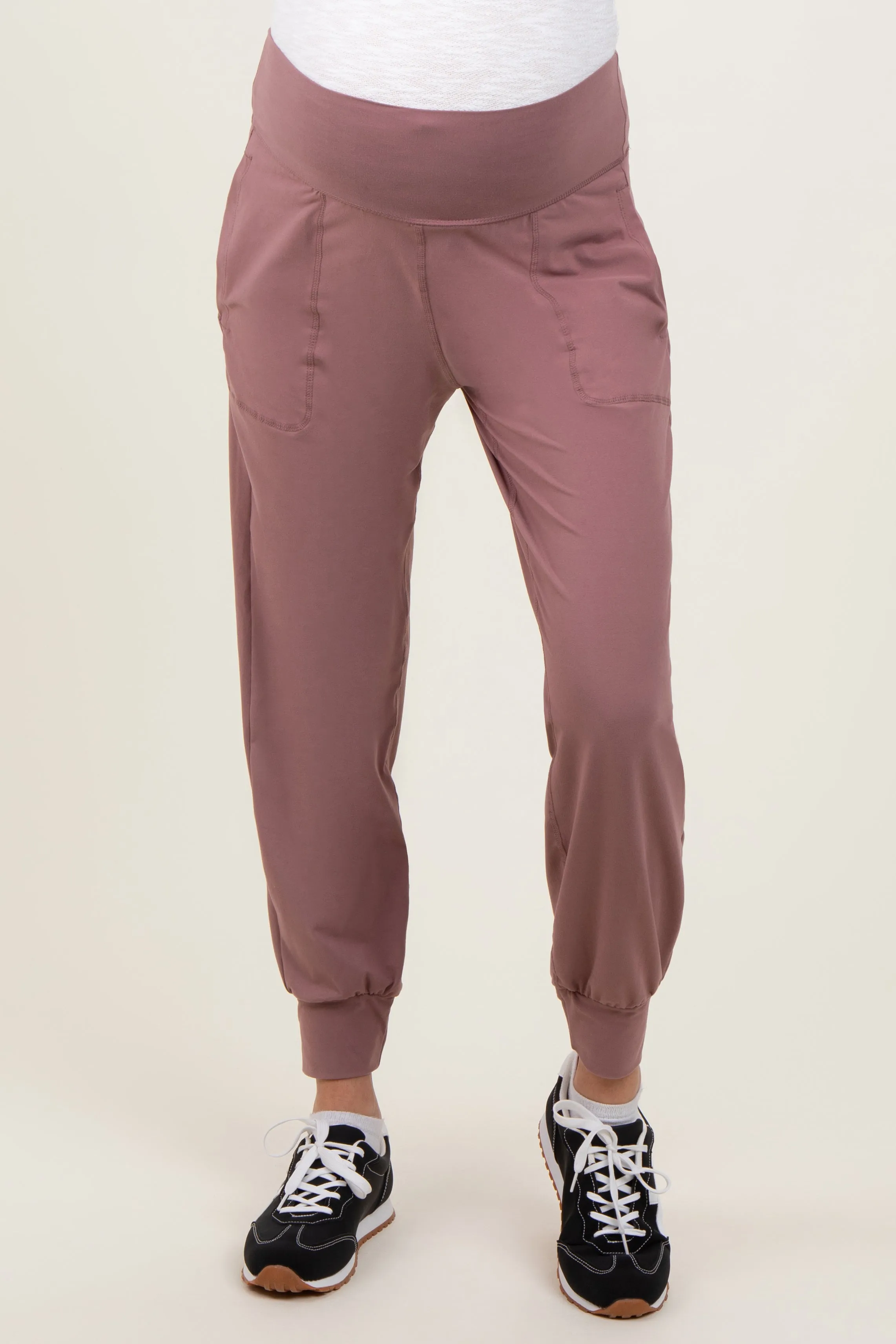 Mauve Maternity Joggers sold by Pinkblush product image thumbnail 2