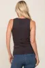 Charcoal Button Accent Ribbed Tank sold by Pinkblush