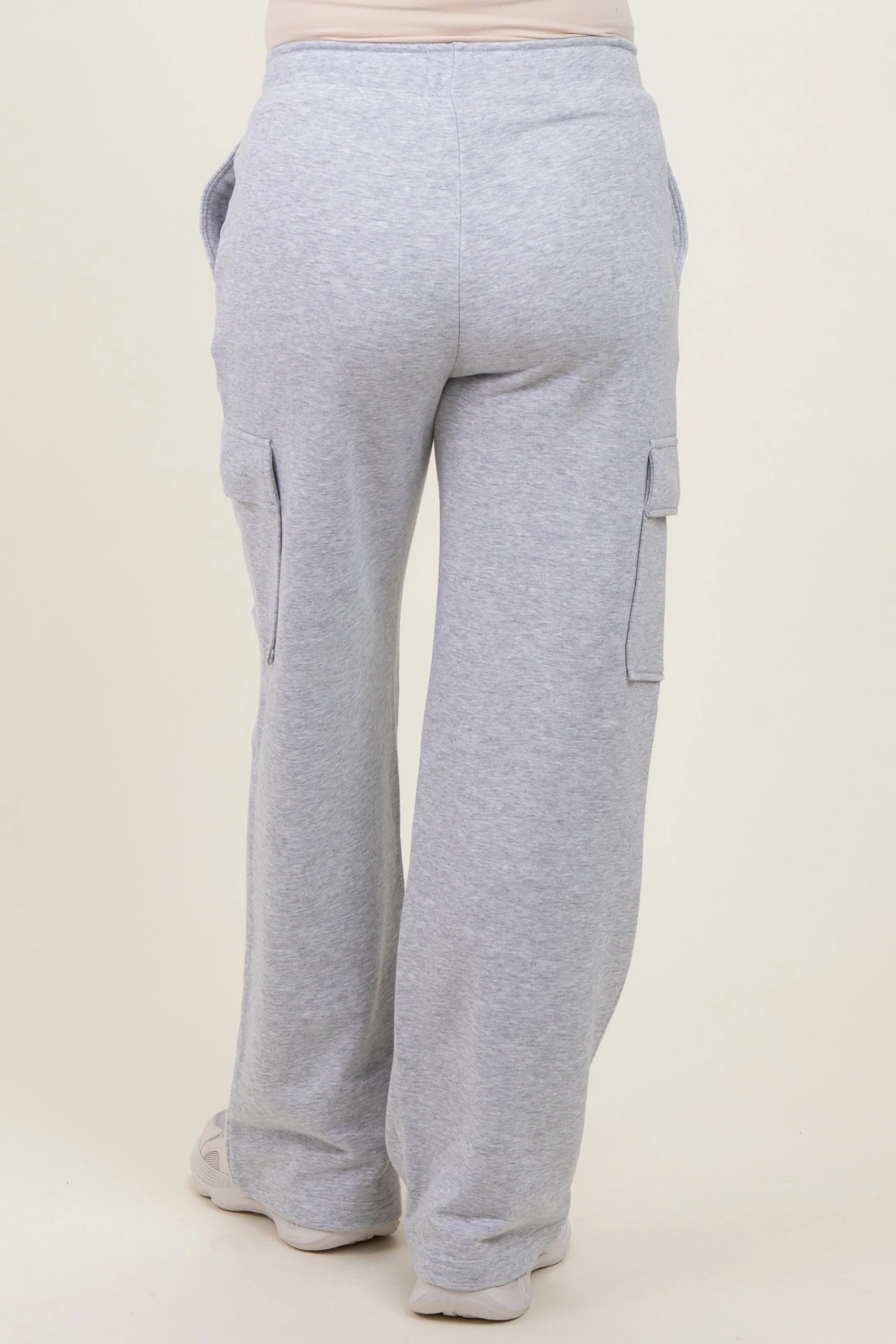 Heather Grey Cargo Pocket Straight Leg Maternity Sweatpants sold by Pinkblush product image thumbnail 5