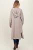 Beige Long Hooded Open Front Maternity Cardigan sold by Pinkblush