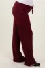 Burgundy Cargo Pocket Straight Leg Maternity Sweatpants sold by Pinkblush