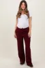 Burgundy Cargo Pocket Straight Leg Maternity Sweatpants sold by Pinkblush