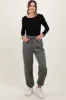 Olive Drawstring Relaxed Fit Sweatpants sold by Pinkblush