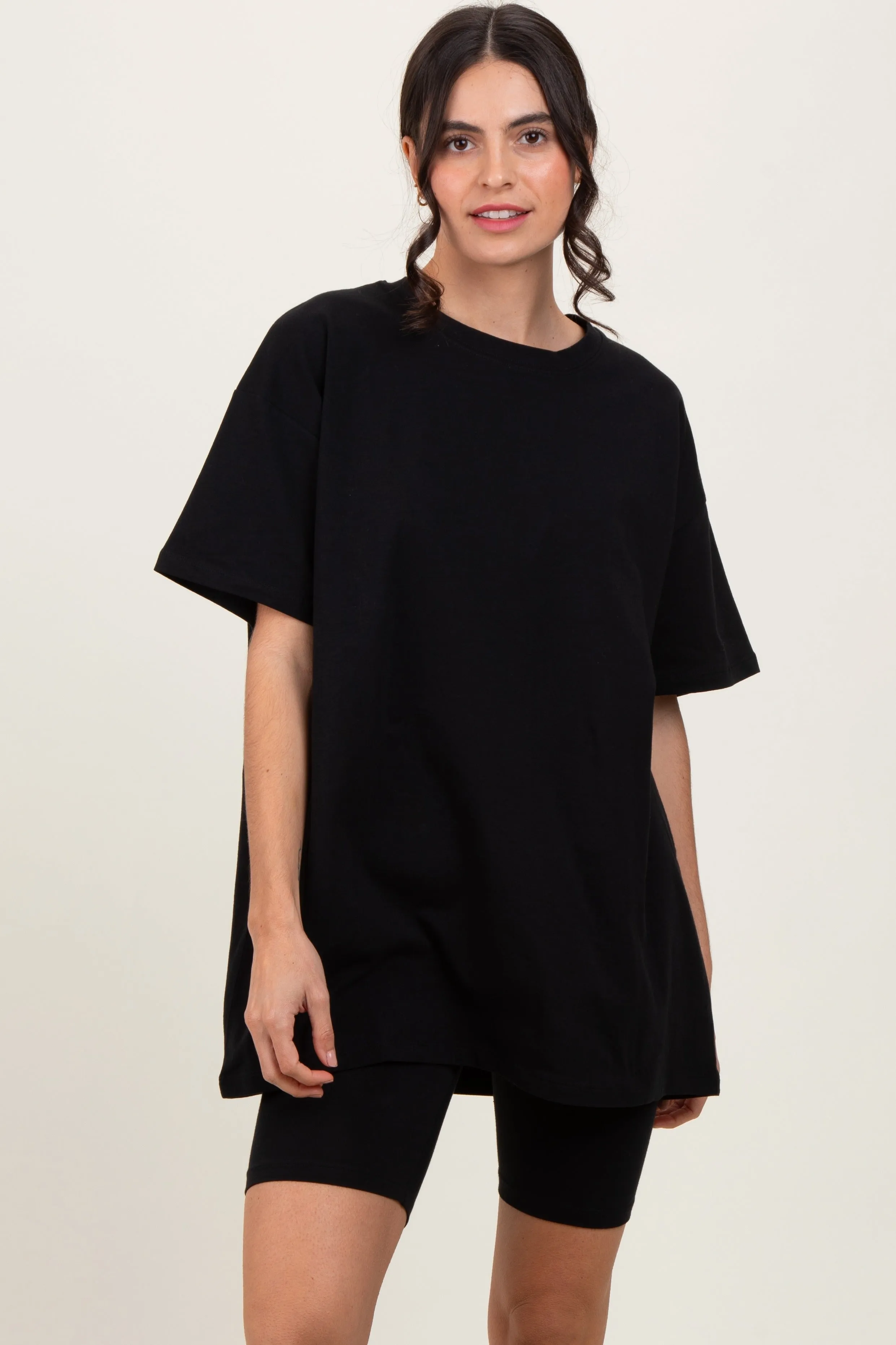 Black Biker Shorts Set sold by Pinkblush