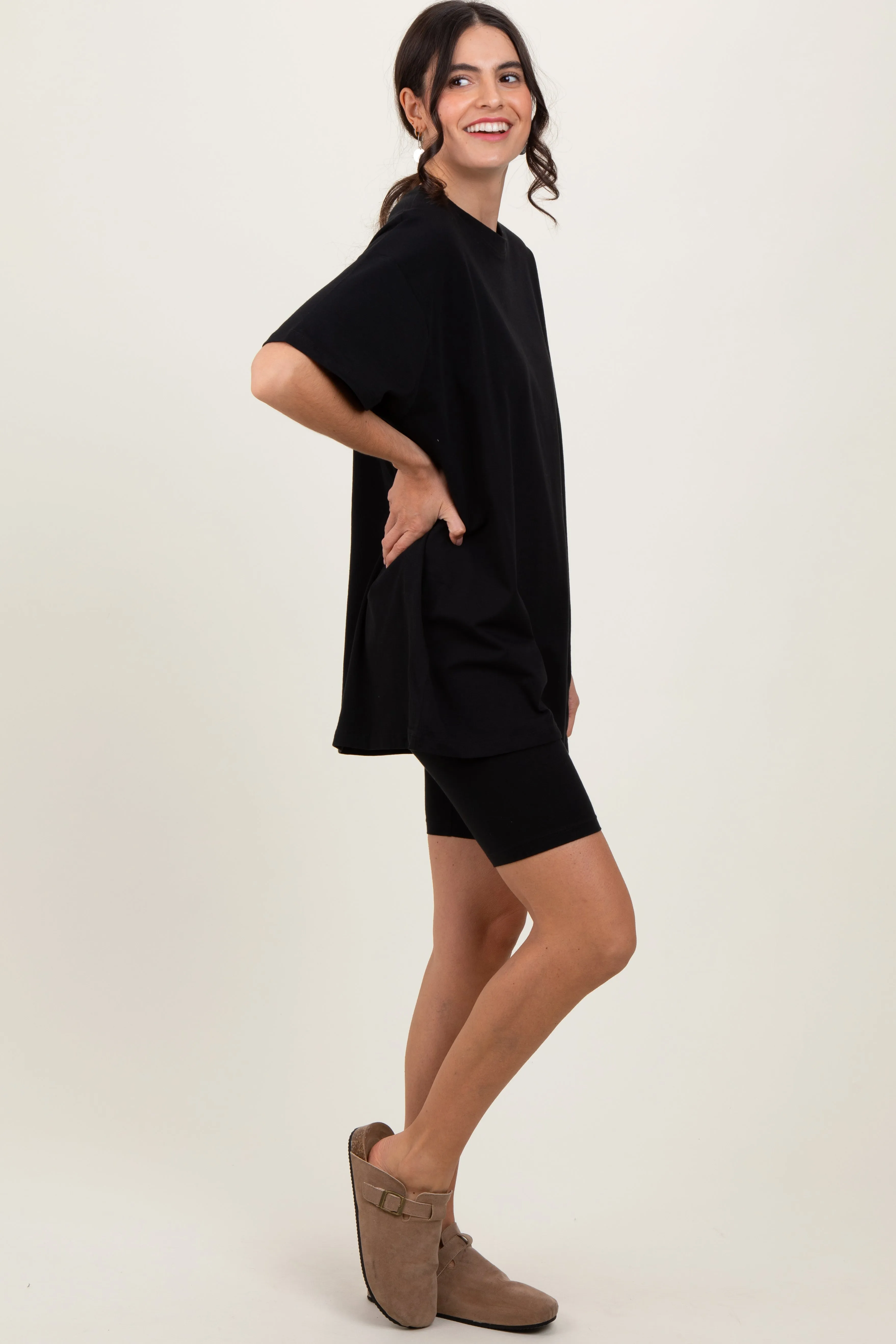 Black Biker Shorts Set sold by Pinkblush product image thumbnail 3