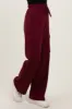 Burgundy Cargo Pocket Straight Leg Sweatpants sold by Pinkblush