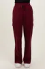 Burgundy Cargo Pocket Straight Leg Sweatpants sold by Pinkblush