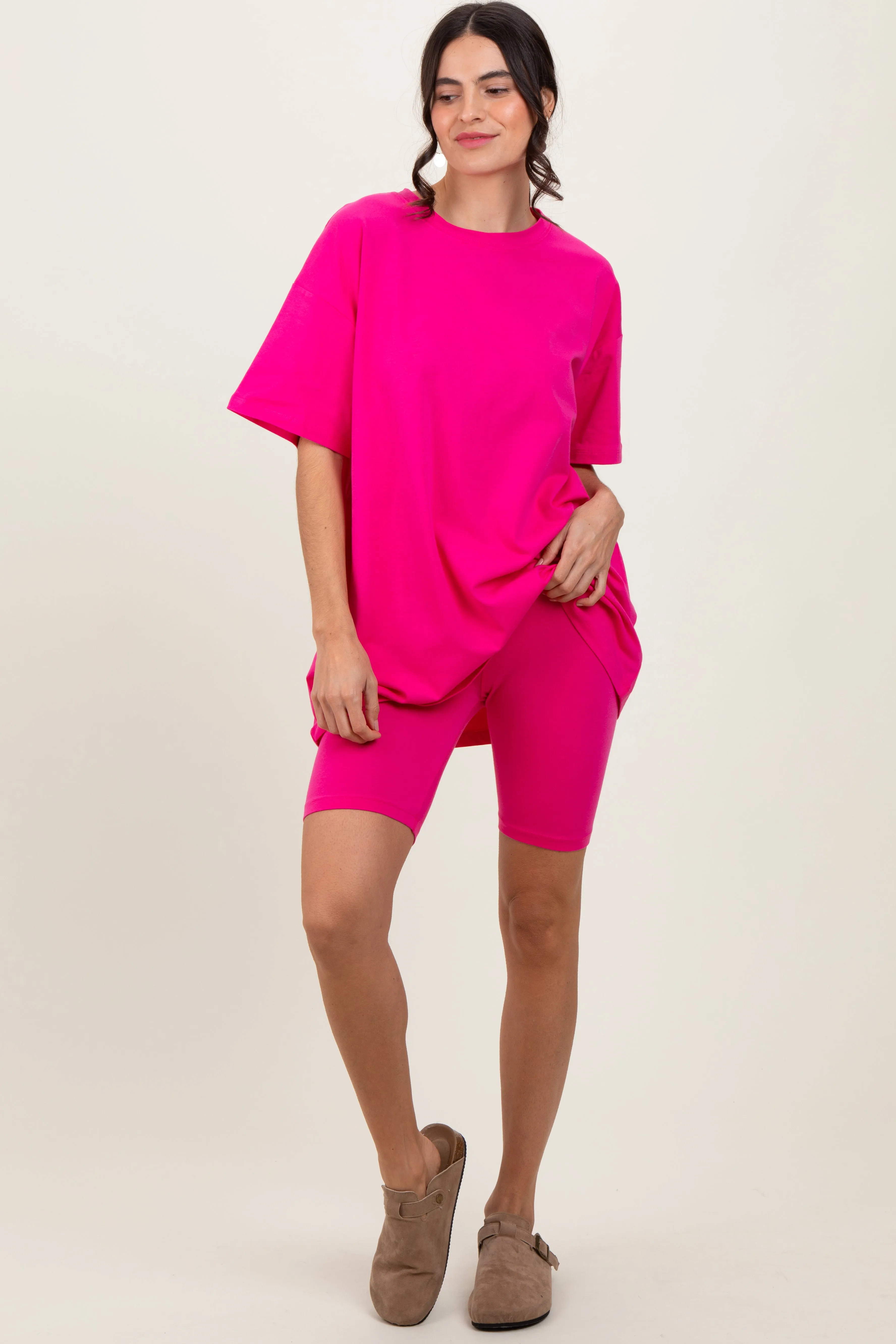 Fuchsia Biker Shorts Set sold by Pinkblush product image thumbnail 2