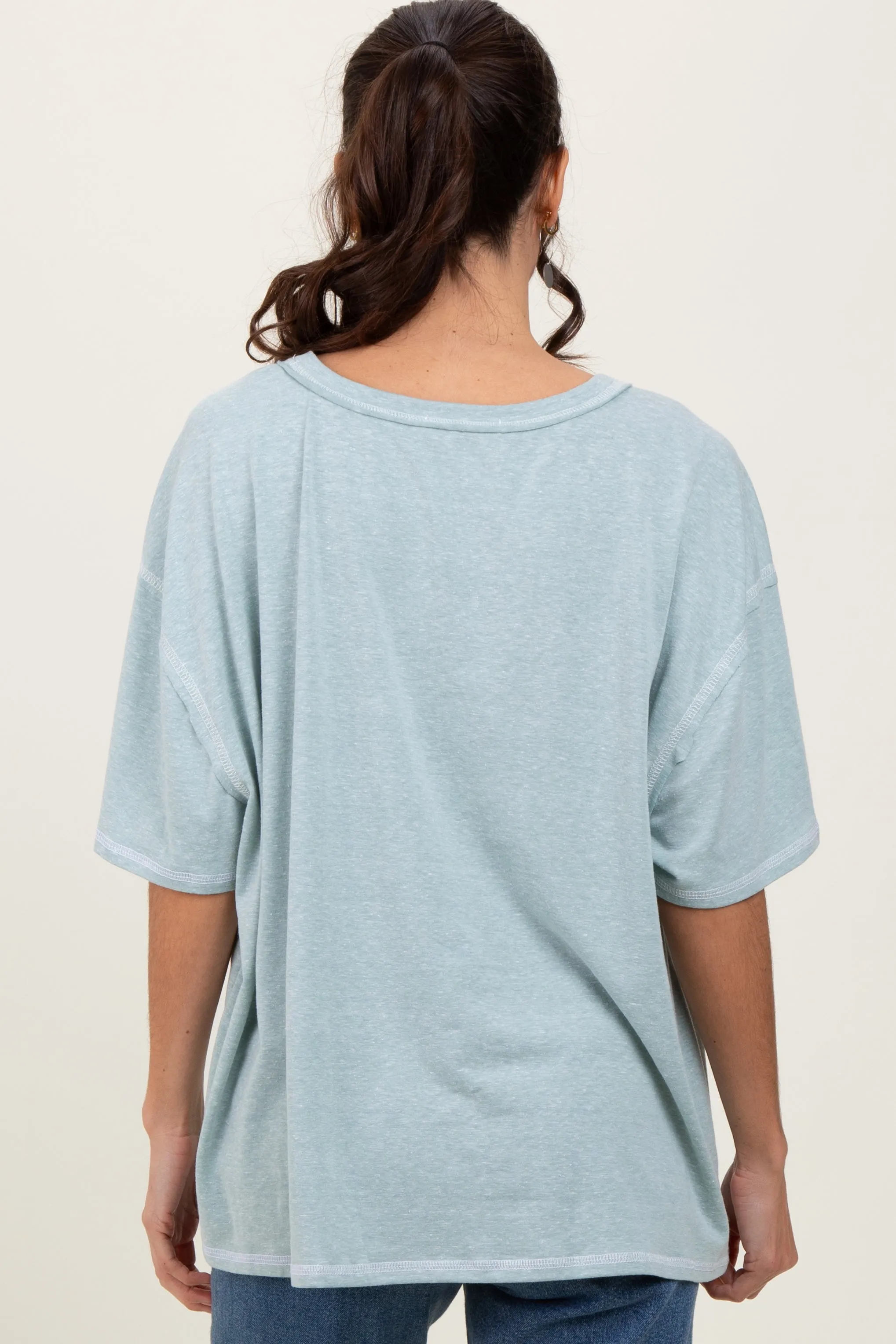 Mint Solid Tri-Blend Short Sleeve Tunic Top sold by Pinkblush product image thumbnail 3