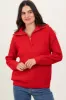 Red Half Zip Pullover Sweater sold by Pinkblush
