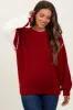 Burgundy Ivory Colorblock Oversized Maternity Sweater sold by Pinkblush