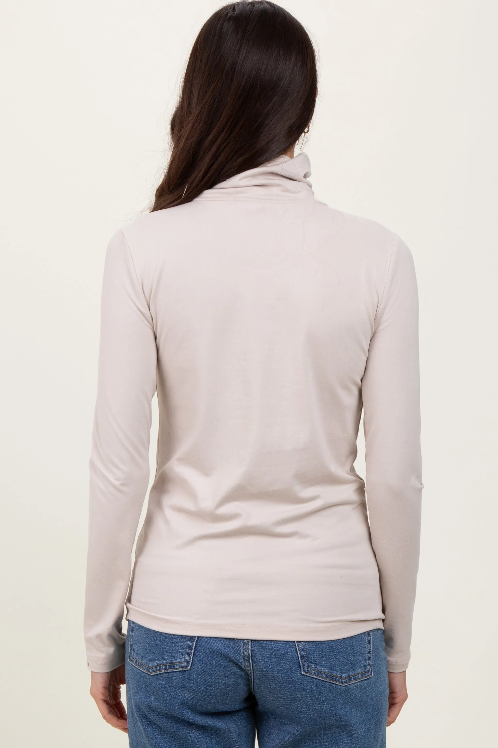Cream Brushed Knit Basic Turtleneck Top sold by Pinkblush product image thumbnail 4