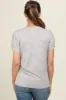 Ivory Striped Short Puff Sleeve Maternity Top sold by Pinkblush