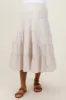 Ivory Striped Tiered Maternity Maxi Skirt sold by Pinkblush