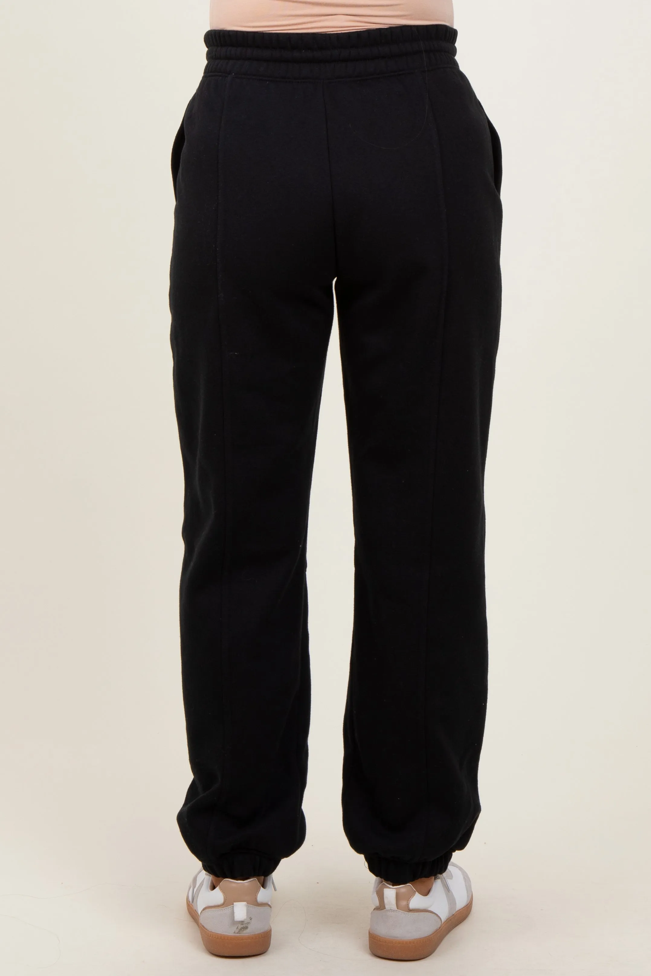 Black Drawstring Relaxed Fit Maternity Sweatpants sold by Pinkblush product image thumbnail 5