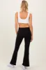 Black Fold Over Waistband Flared Pants sold by Pinkblush