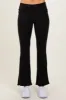 Black Fold Over Waistband Flared Pants sold by Pinkblush