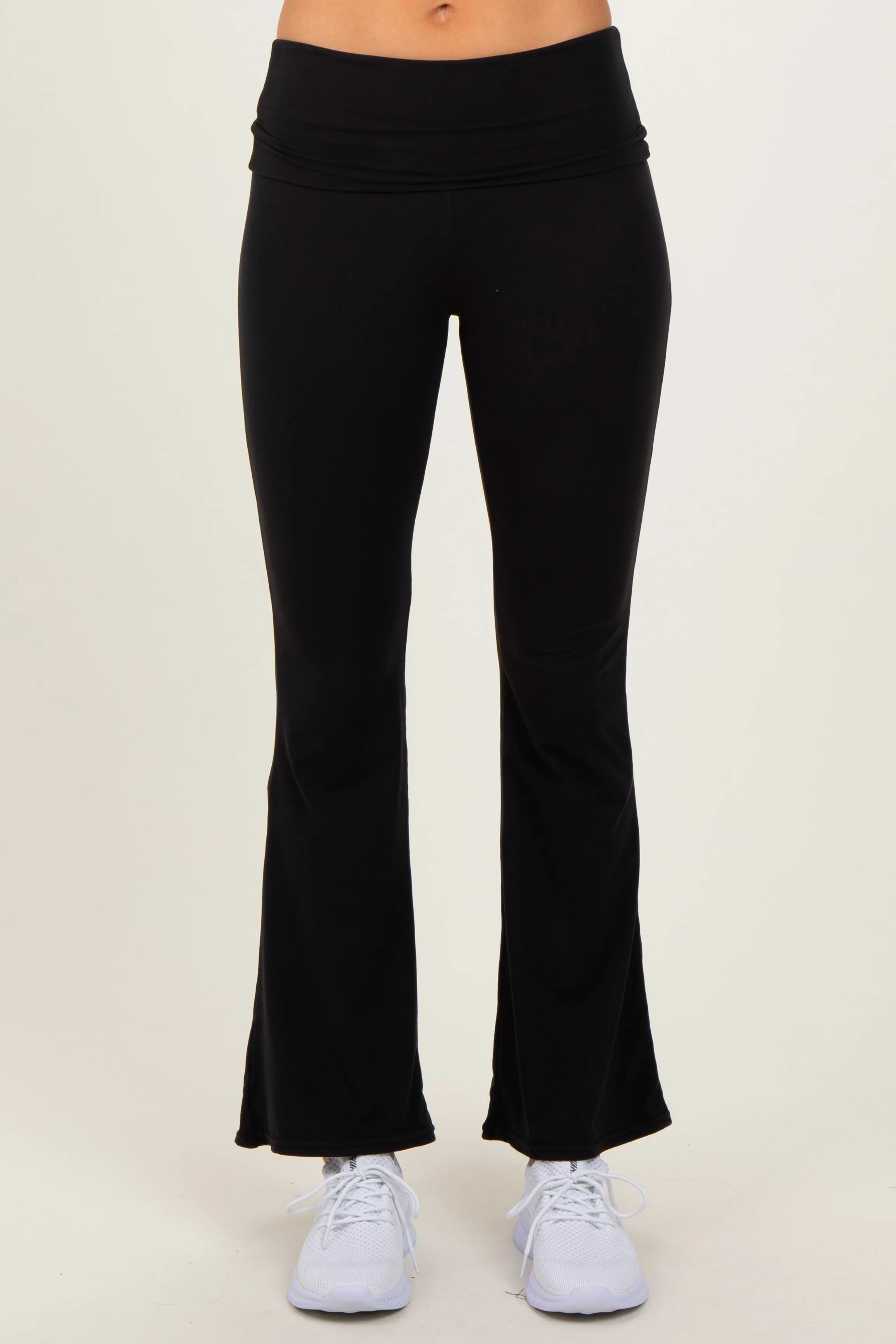 Black Fold Over Waistband Flared Pants sold by Pinkblush product image thumbnail 3