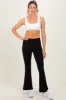 Black Fold Over Waistband Flared Pants sold by Pinkblush