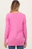 Pink Coral Front Seam V-Neck Side Slit Sweater sold by Pinkblush