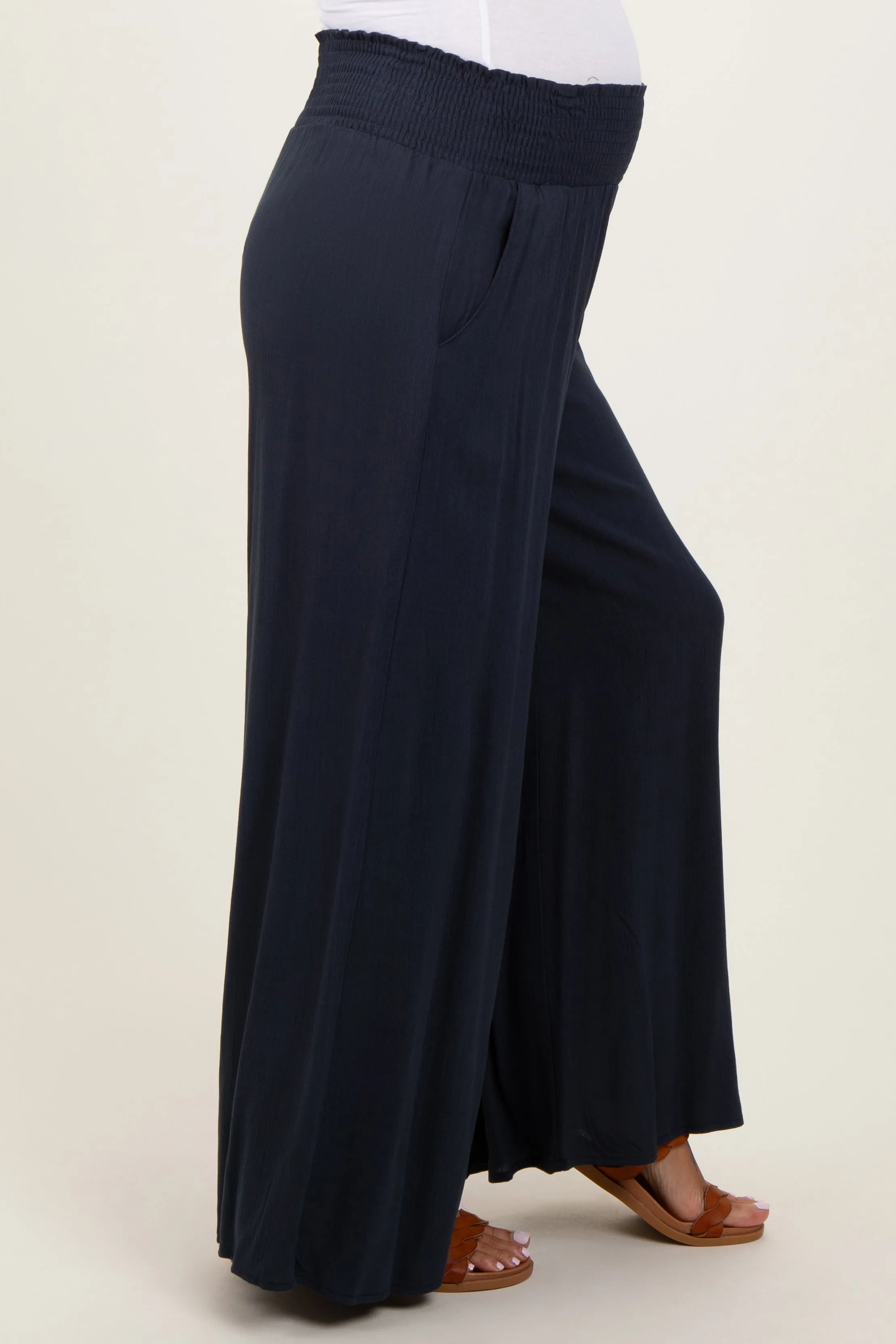 Charcoal Wide Smock Waist Maternity Pants sold by Pinkblush product image thumbnail 4