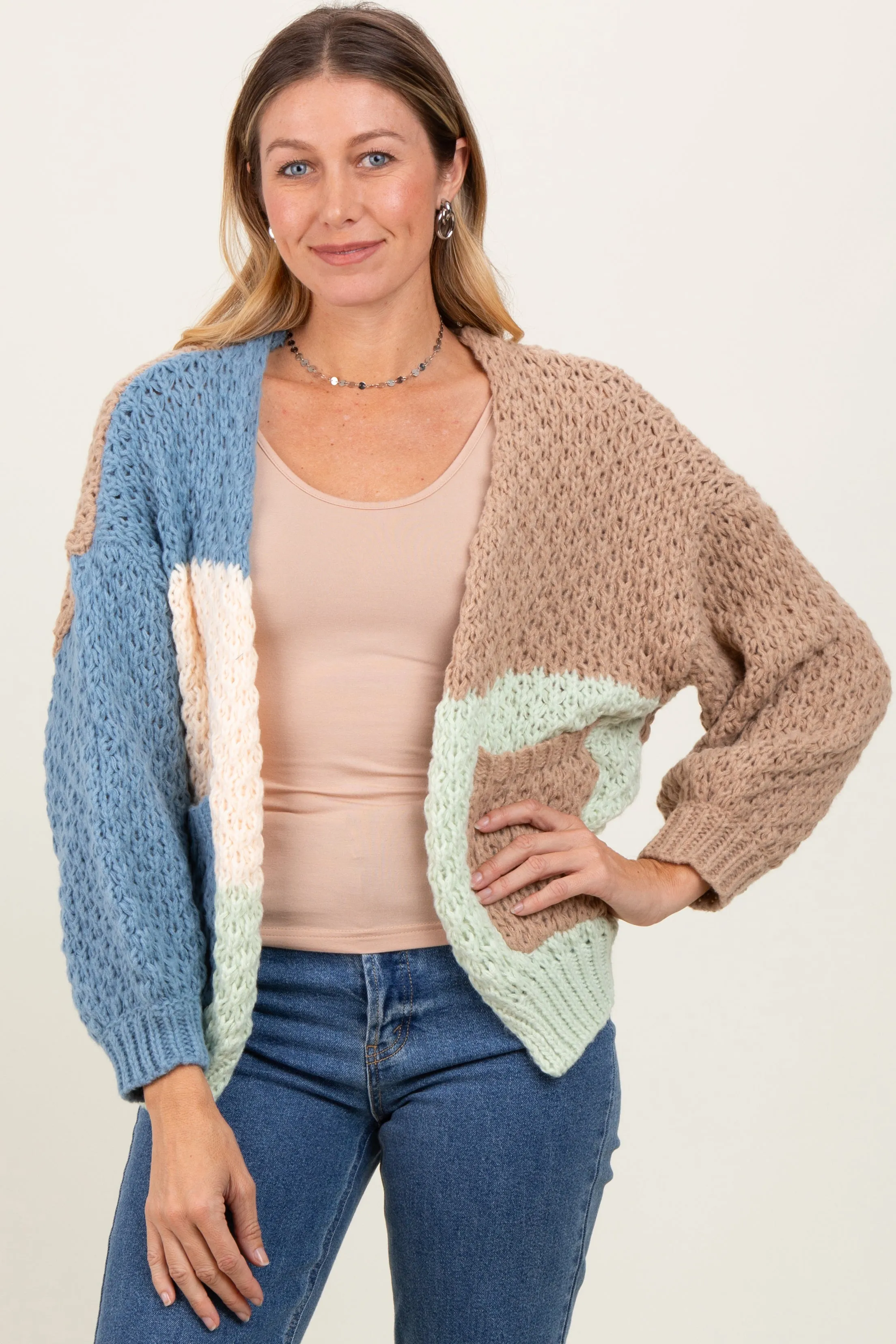 Multicolor Chunky Crochet Knit Cardigan sold by Pinkblush product image thumbnail 3