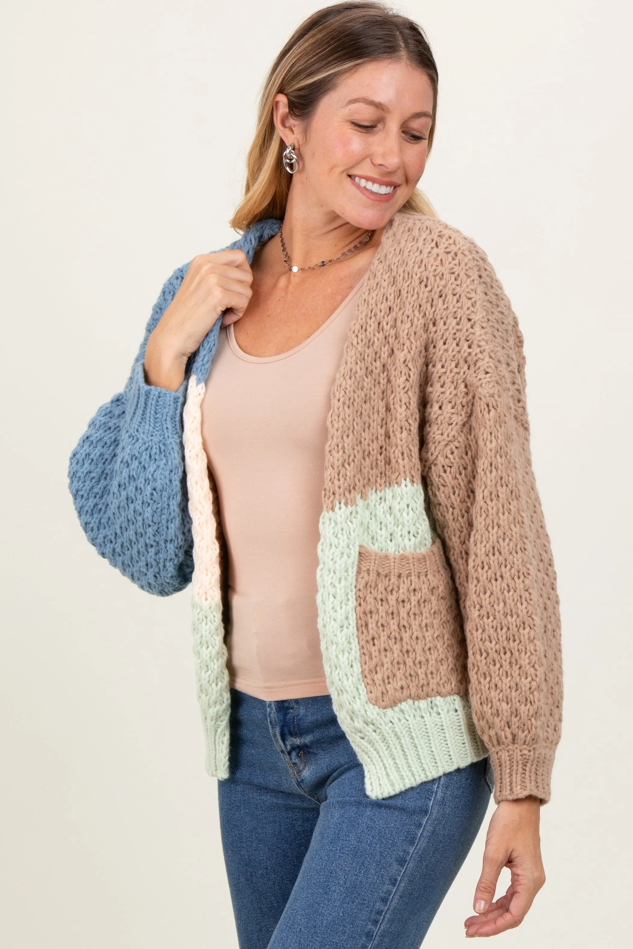 Multicolor Chunky Crochet Knit Cardigan sold by Pinkblush product image thumbnail 2