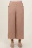 Light Taupe Cotton Gauze Wide Leg Pants sold by Pinkblush