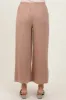 Light Taupe Cotton Gauze Wide Leg Pants sold by Pinkblush
