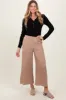 Light Taupe Cotton Gauze Wide Leg Pants sold by Pinkblush