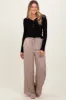 Beige Ruffled Drawstring Waist Wide Leg Pants sold by Pinkblush