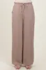Beige Ruffled Drawstring Waist Wide Leg Pants sold by Pinkblush