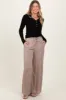 Beige Ruffled Drawstring Waist Wide Leg Pants sold by Pinkblush