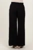 Black Ruffled Drawstring Waist Wide Leg Pants sold by Pinkblush