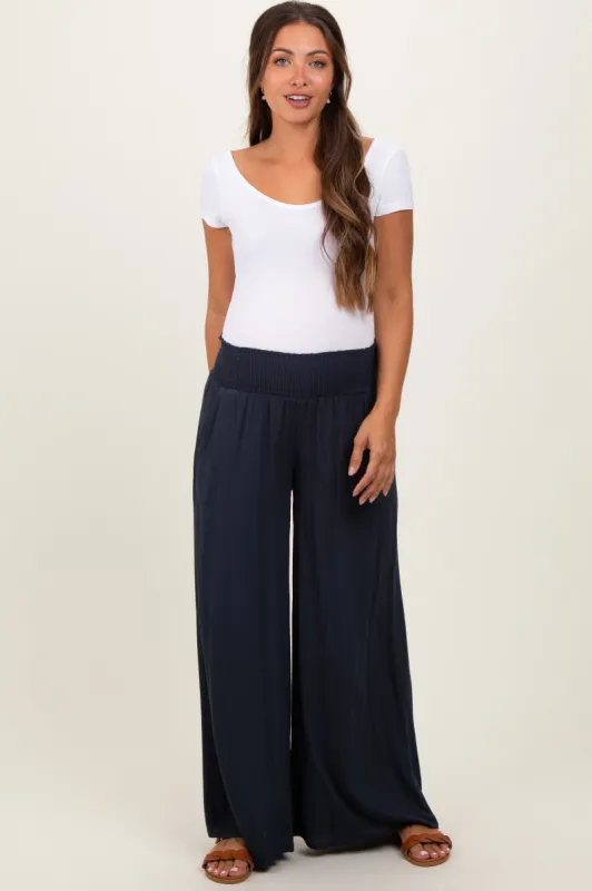 Charcoal Wide Smock Waist Maternity Pants sold by Pinkblush