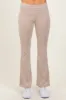 Cream Fold Over Waistband Flared Pants sold by Pinkblush