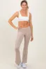 Cream Fold Over Waistband Flared Pants sold by Pinkblush