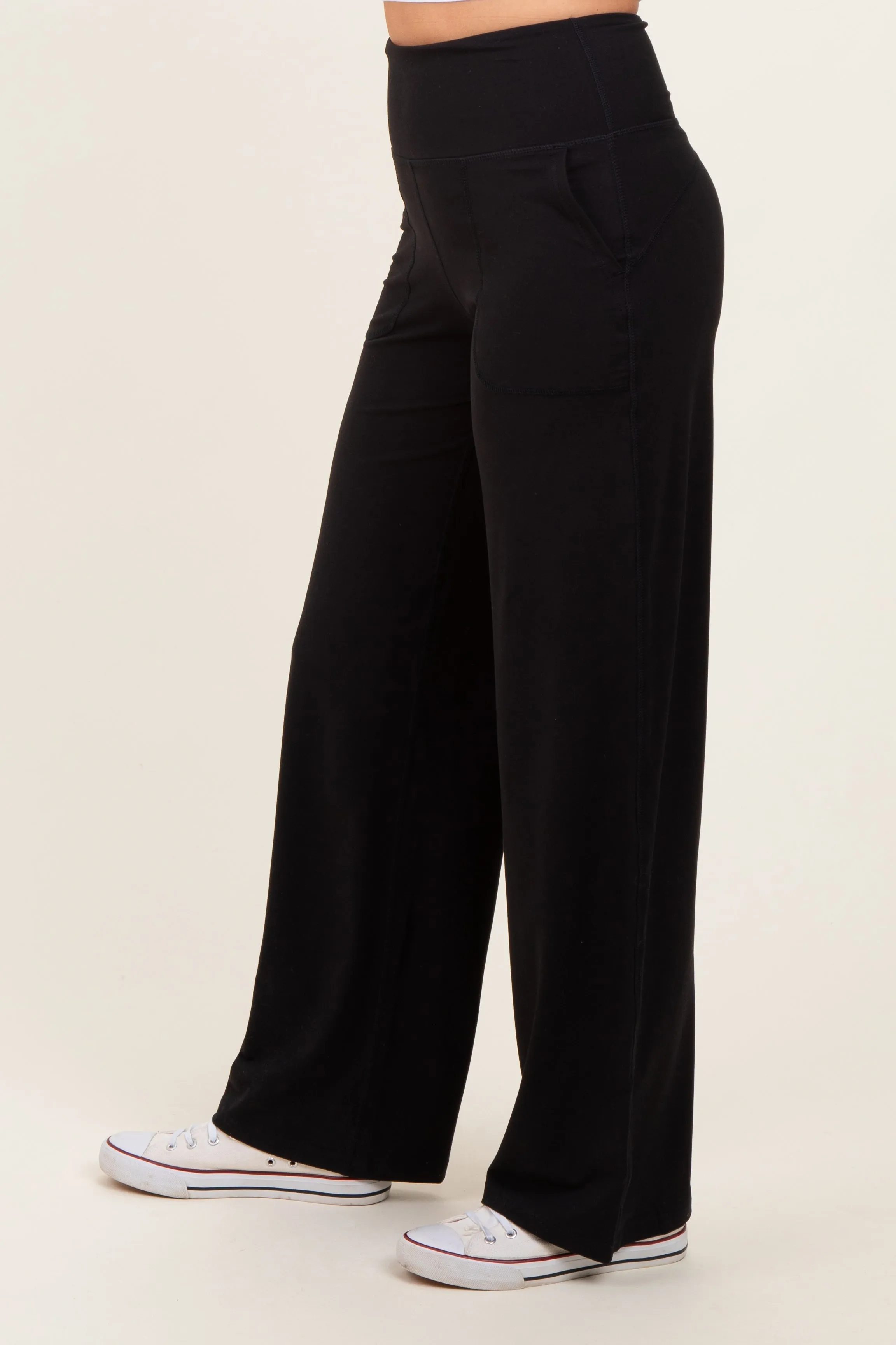 Black Straight Leg Yoga Pants sold by Pinkblush product image thumbnail 4