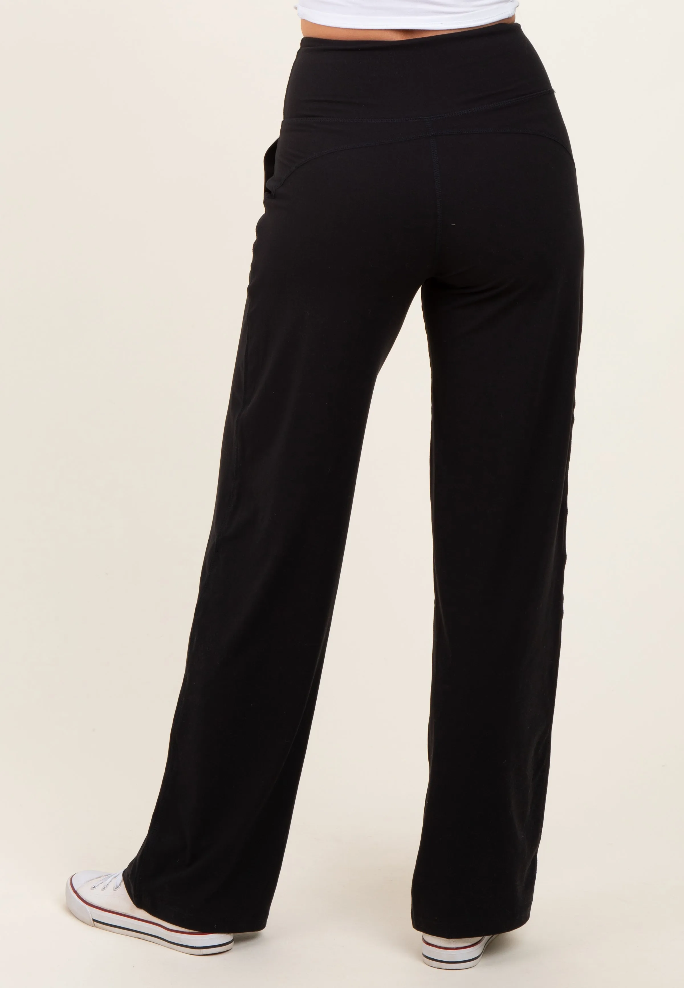 Black Straight Leg Yoga Pants sold by Pinkblush product image thumbnail 5