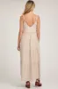 Beige Tiered Sleeveless Maternity Maxi Dress sold by Pinkblush