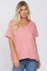 Pink Basic Rolled Short Sleeve Maternity Top sold by Pinkblush