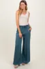 Blue Ruffled Drawstring Waist Wide Leg Pants sold by Pinkblush