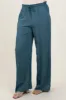 Blue Ruffled Drawstring Waist Wide Leg Pants sold by Pinkblush