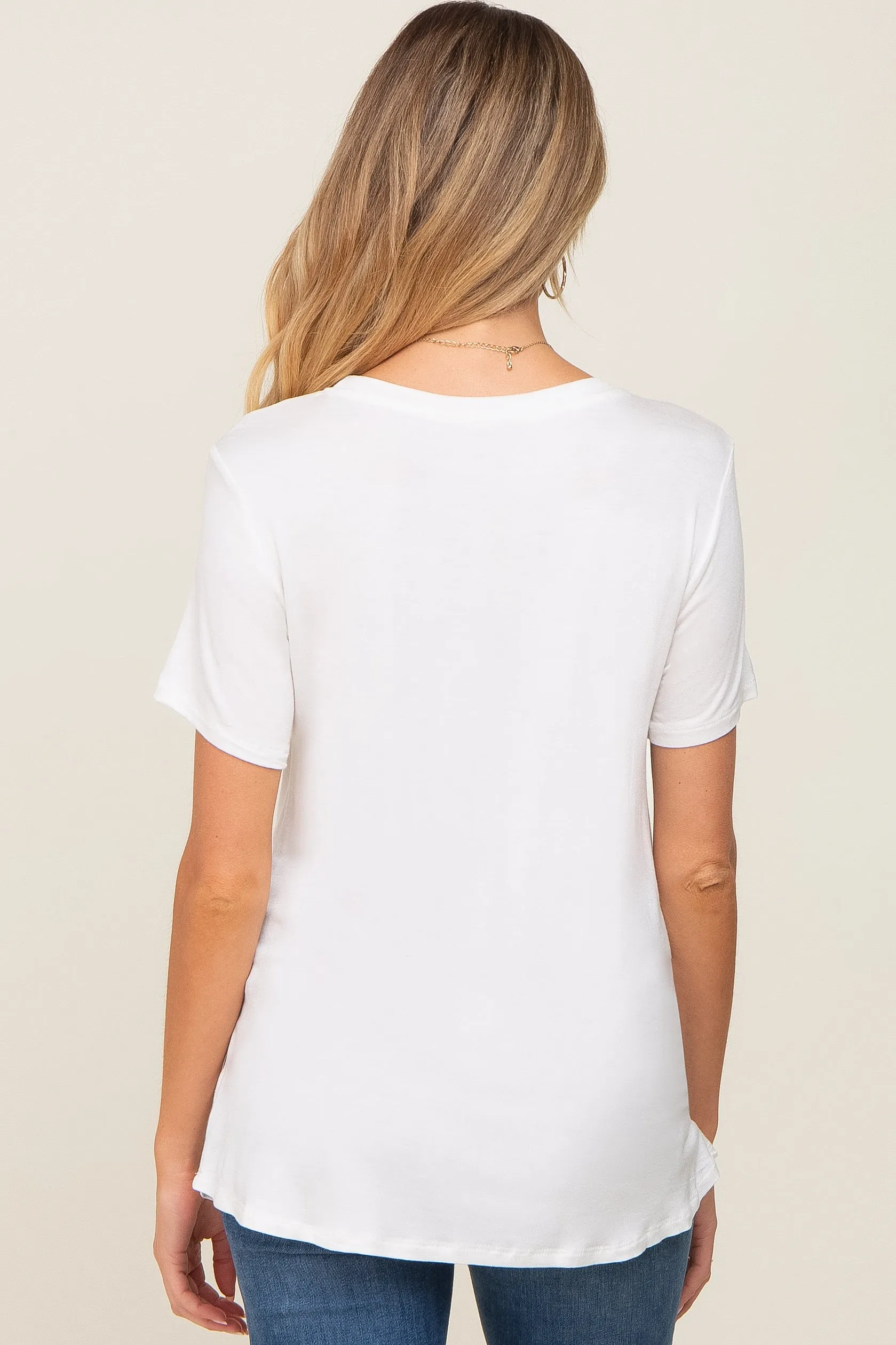 White Basic Maternity Tee sold by Pinkblush product image thumbnail 3