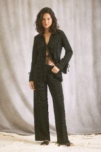 Black Textured Knit Front Tie Top sold by Pinkblush