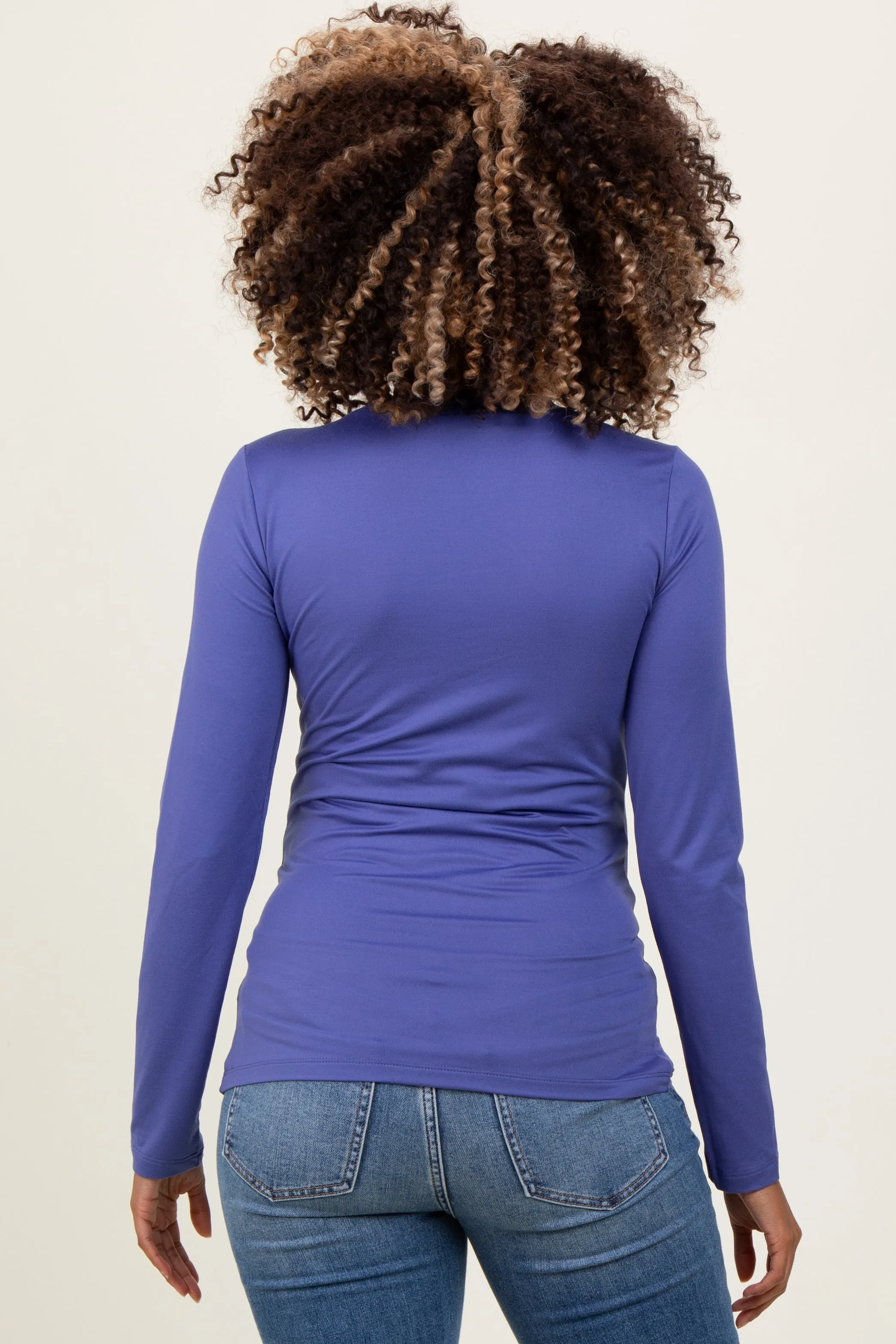 Periwinkle Basic Long Sleeve Maternity Top sold by Pinkblush product image thumbnail 4