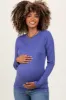 Periwinkle Basic Long Sleeve Maternity Top sold by Pinkblush